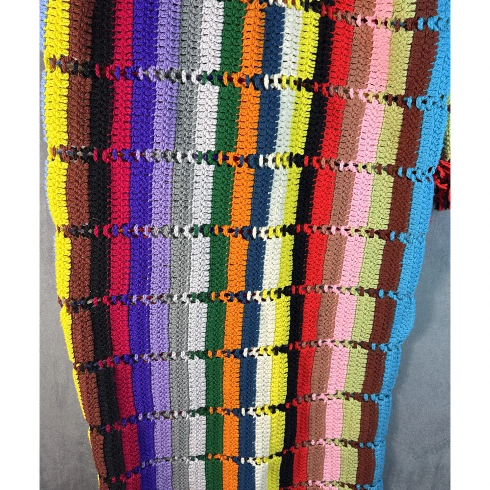Multicolor Crochet Afghan Blanket‎ Throw Granny Cottagecore 50 W X 78 L